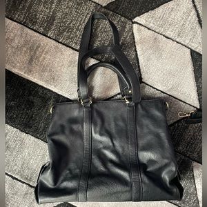 Womens Faux-Leather Tote Bag